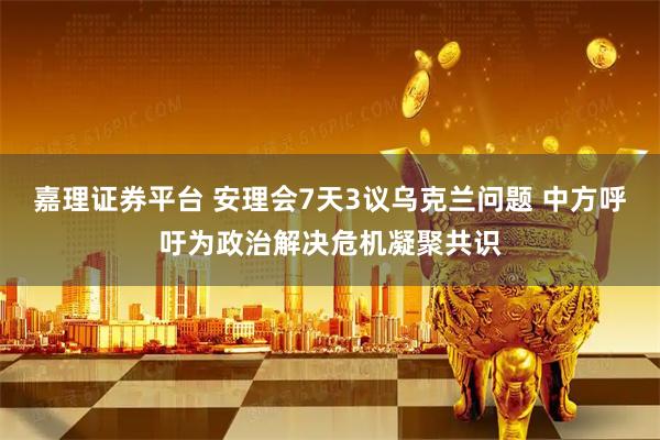 嘉理证券平台 安理会7天3议乌克兰问题 中方呼吁为政治解决危机凝聚共识
